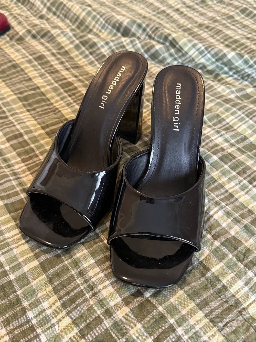 Madden Girl Black Patent Genius Heels